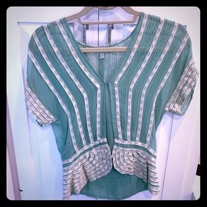 Mint short sleeve silk top, perfect condition